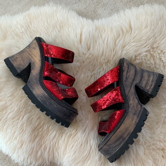 London Underground Vintage 90s Super Rare Sequin Platform Chunky